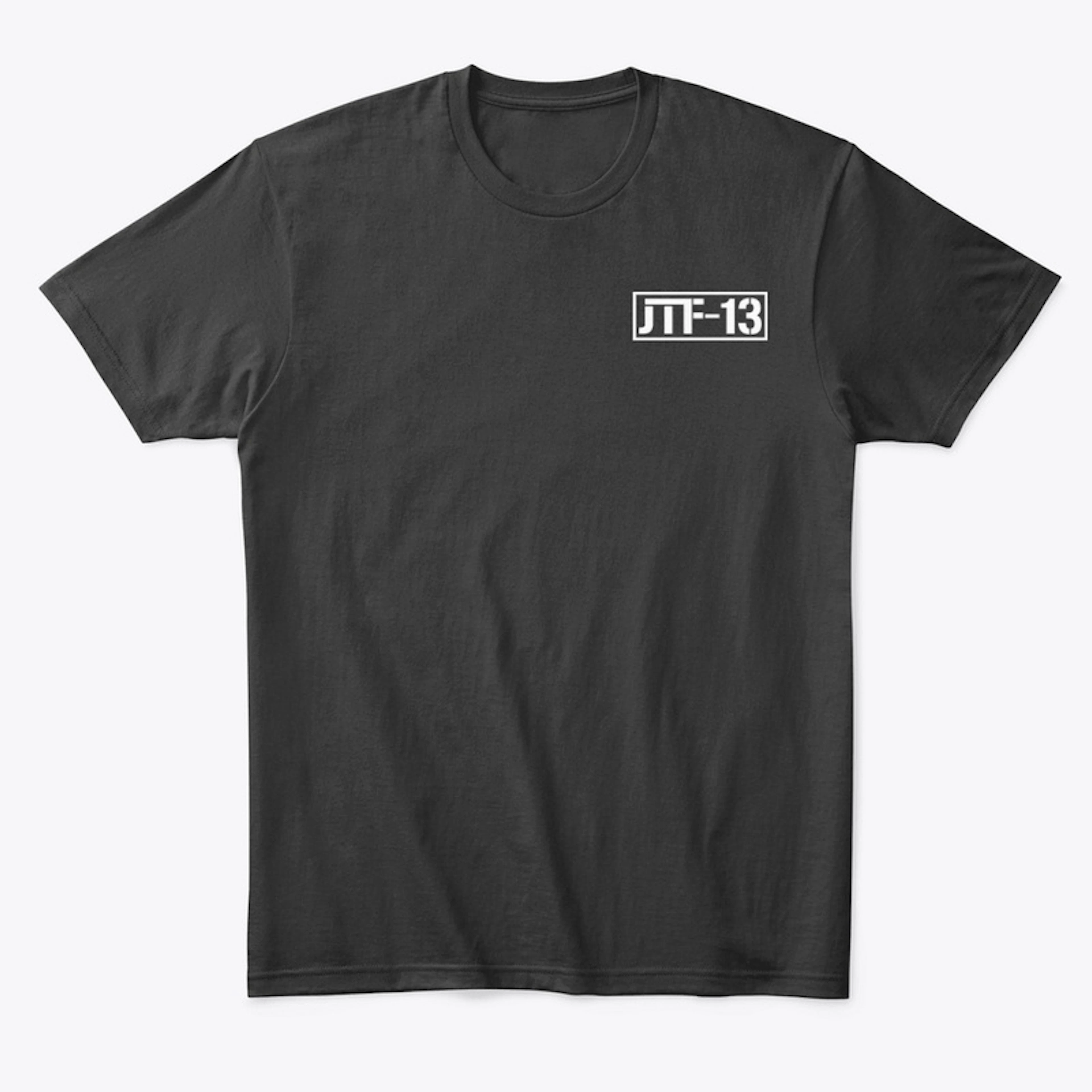 Black T-Shirt with JTF-13 Brand and Logo