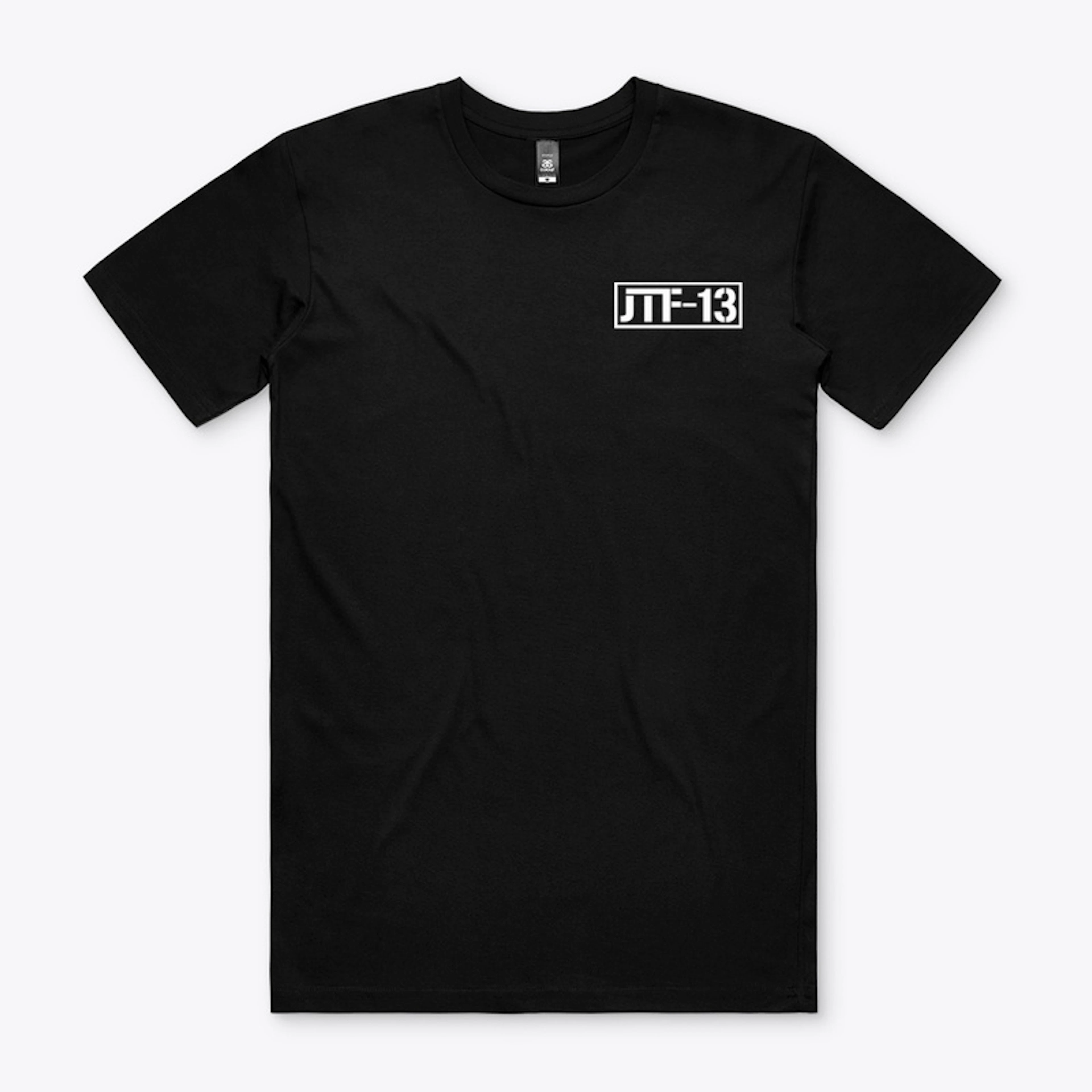 Black T-Shirt with JTF-13 Brand and Logo